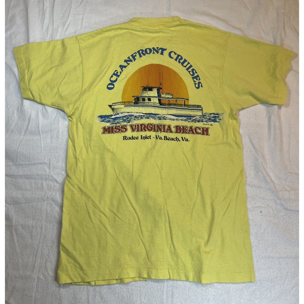 VTG Oceanfront Cruises West Virginia Beach Rude Inlet Single Stitch Large Tee